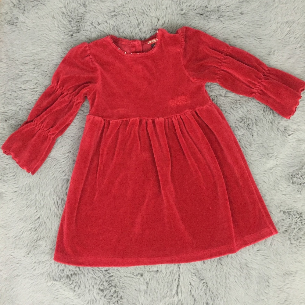 BABY GUESS JEANS 4T Red Velvet Dress
